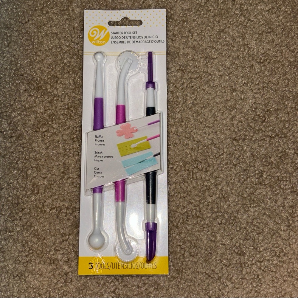 Sugarcraft Cake Decorating Tool Set Starter 3 Pieces Wilton New